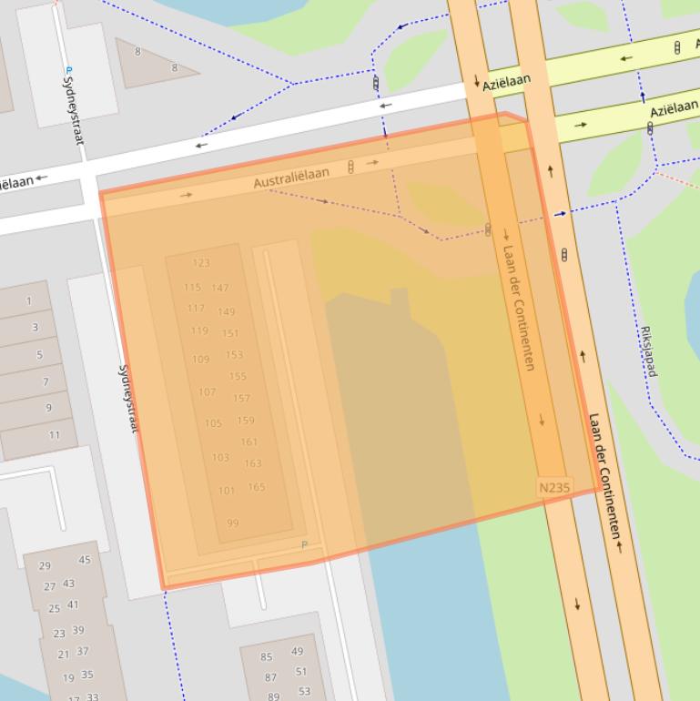 Kaart van postcodegebied 1448NE.