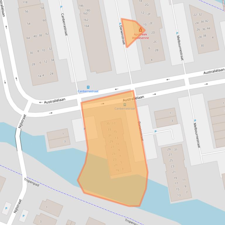 Kaart van postcodegebied 1448NJ.