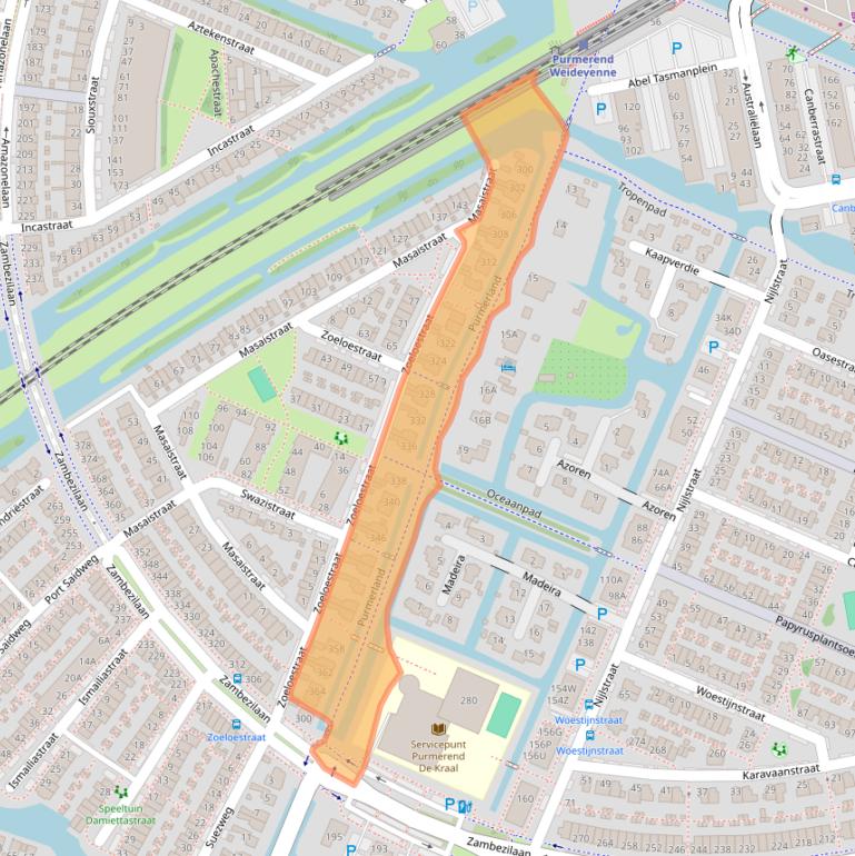 Kaart van postcodegebied 1448PZ.