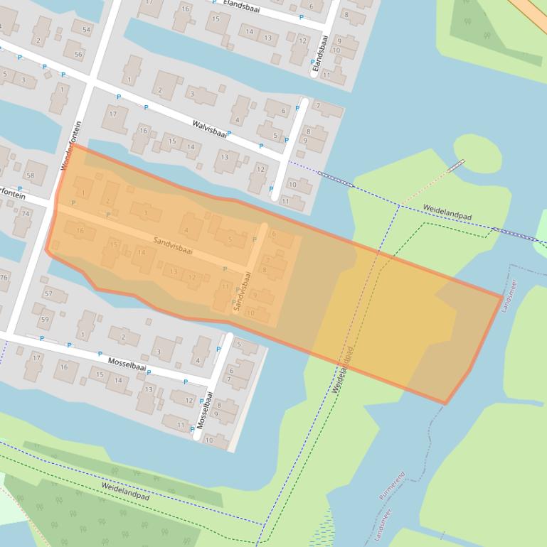 Kaart van postcodegebied 1448SR.
