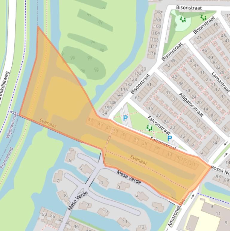 Kaart van postcodegebied 1448WL.