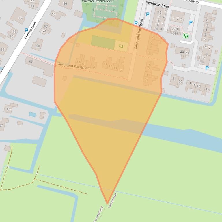 Kaart van postcodegebied 1451MK.