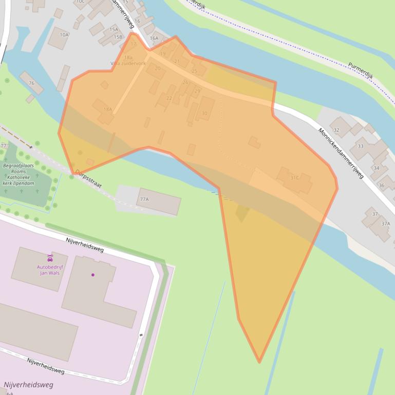 Kaart van postcodegebied 1452PL.