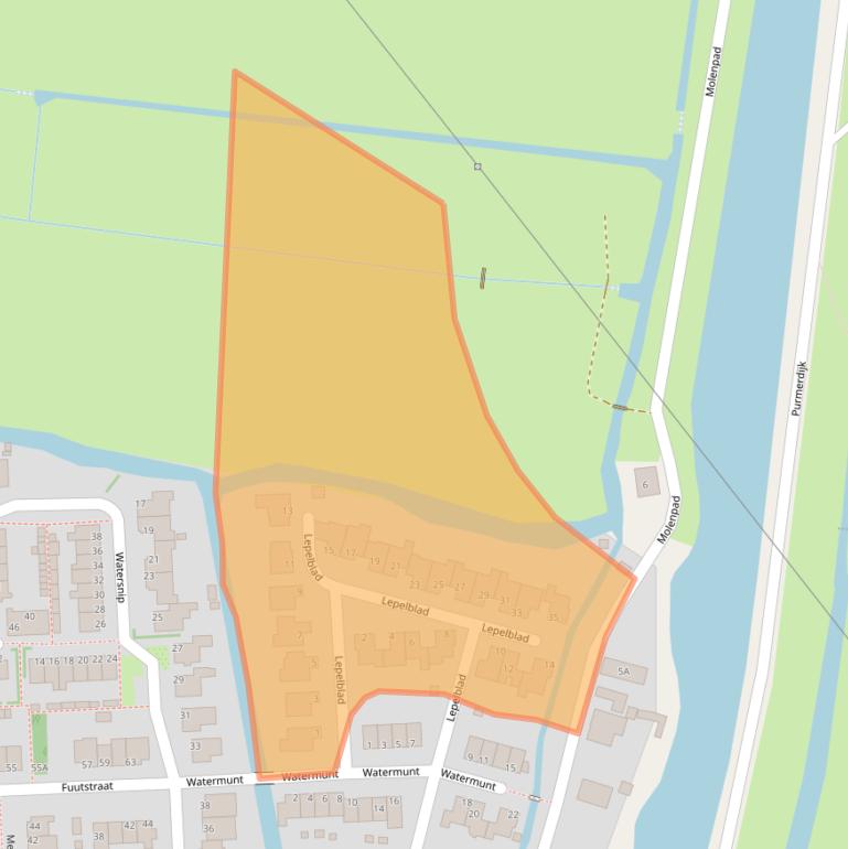 Kaart van postcodegebied 1452VN.