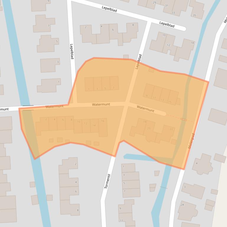 Kaart van postcodegebied 1452VP.