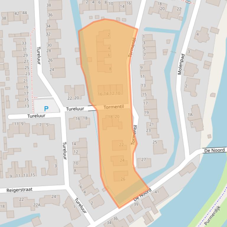Kaart van postcodegebied 1452VS.