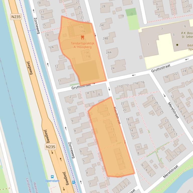 Kaart van postcodegebied 1452XB.