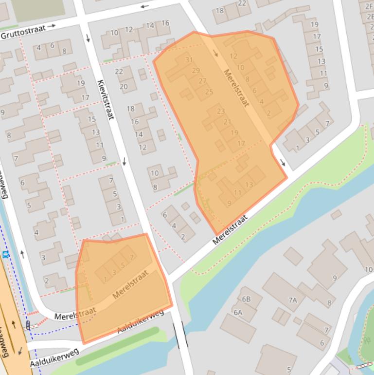 Kaart van postcodegebied 1452XJ.