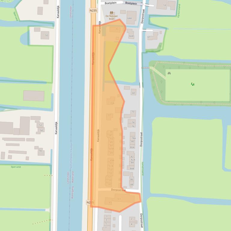 Kaart van postcodegebied 1454AB.