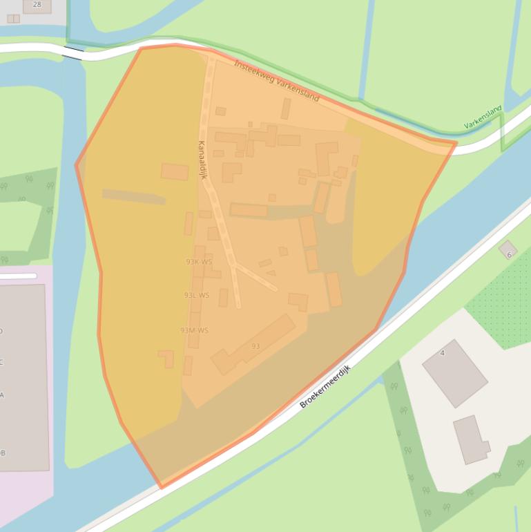 Kaart van postcodegebied 1454AD.