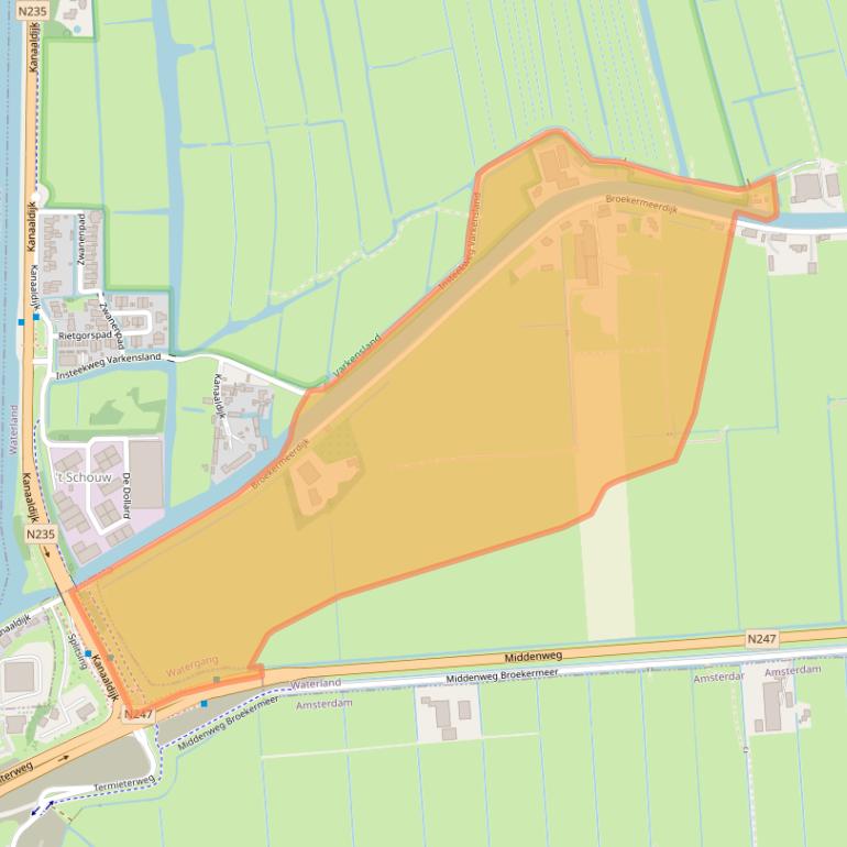 Kaart van postcodegebied 1454AG.