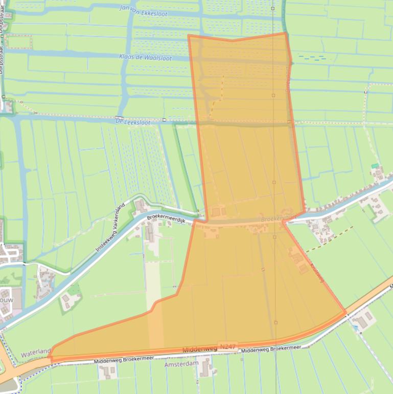 Kaart van postcodegebied 1454AH.