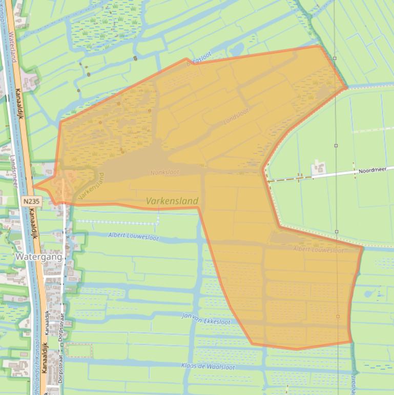 Kaart van postcodegebied 1454AK.