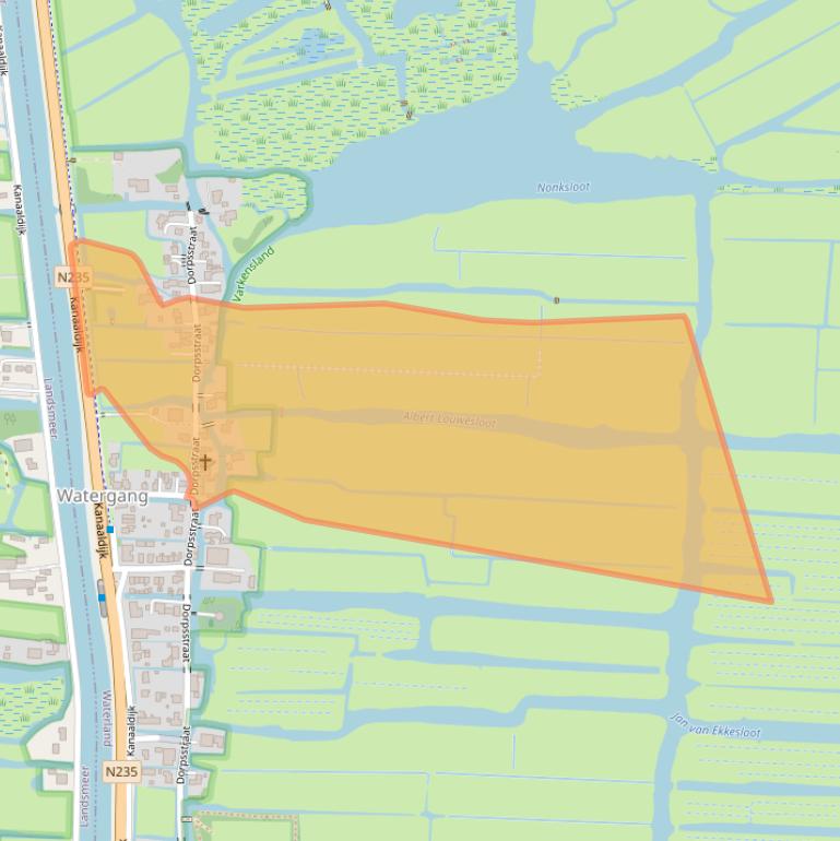 Kaart van postcodegebied 1454AL.
