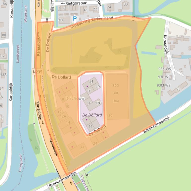 Kaart van postcodegebied 1454AV.