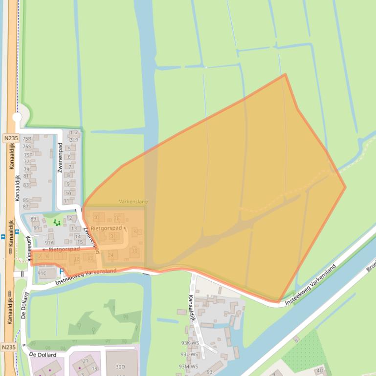 Kaart van postcodegebied 1454AW.