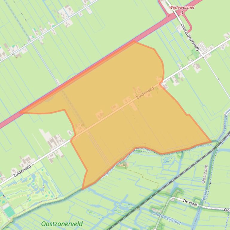 Kaart van postcodegebied 1456NE.