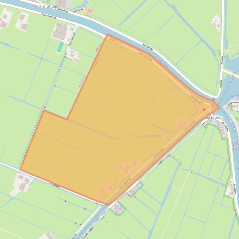 Kaart van postcodegebied 1458PM.