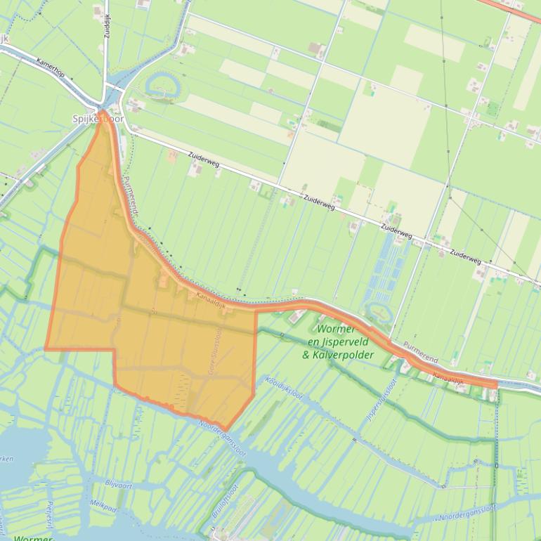 Kaart van postcodegebied 1458PR.