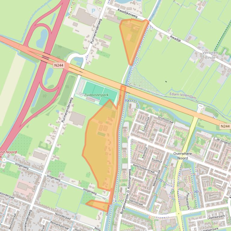 Kaart van postcodegebied 1461DS.