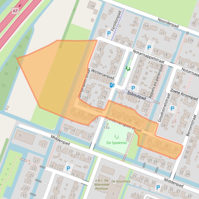 Kaart van postcodegebied 1461JE.