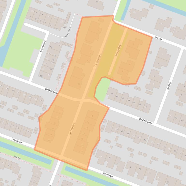 Kaart van postcodegebied 1462ED.