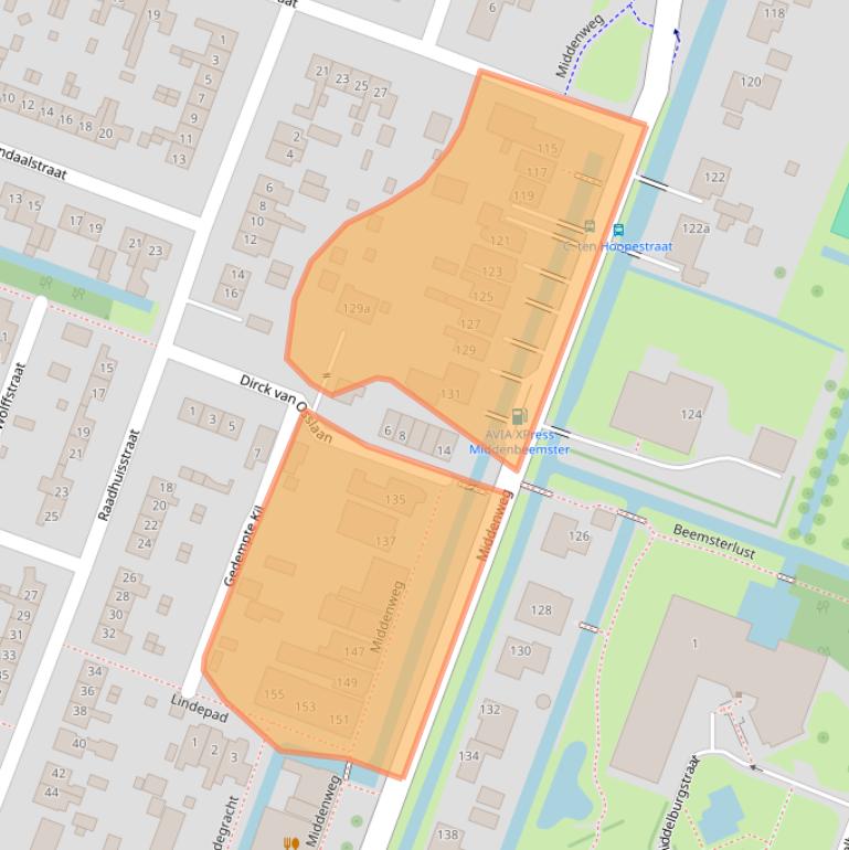Kaart van postcodegebied 1462HH.
