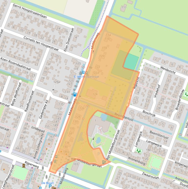 Kaart van postcodegebied 1462HK.