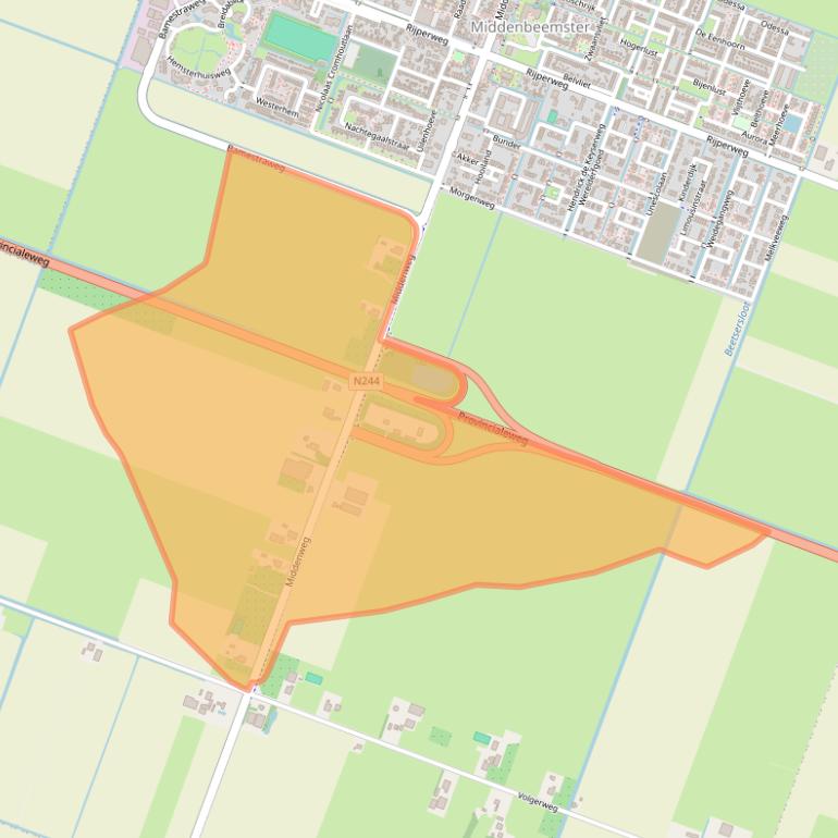 Kaart van postcodegebied 1462HM.