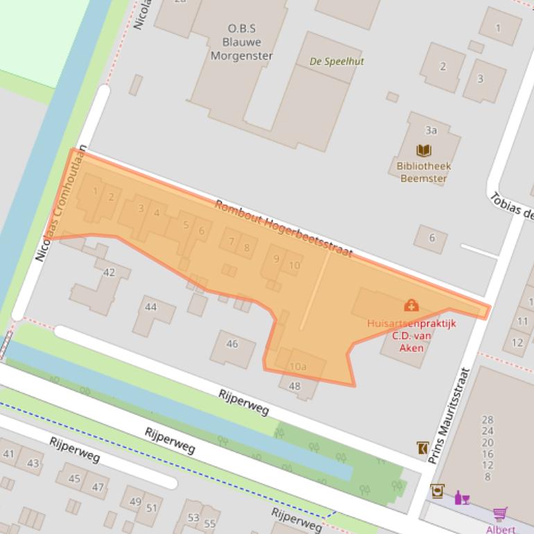 Kaart van postcodegebied 1462KA.