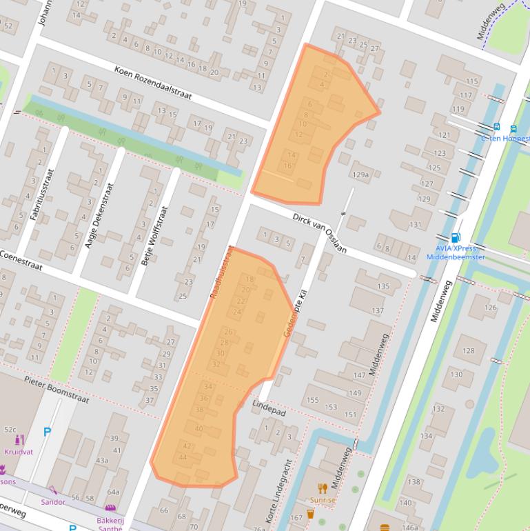 Kaart van postcodegebied 1462KJ.