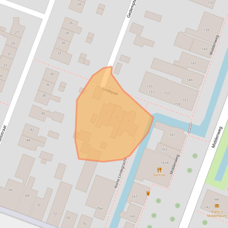 Kaart van postcodegebied 1462KP.