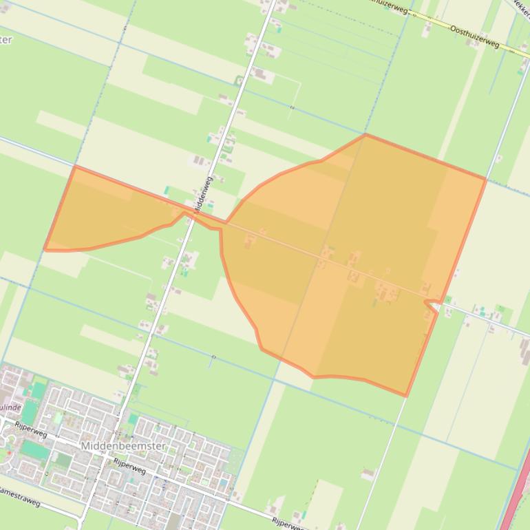 Kaart van postcodegebied 1462LJ.