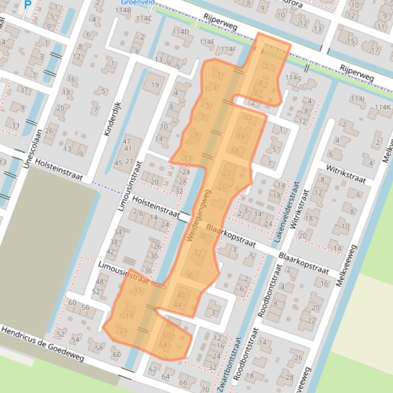 Kaart van postcodegebied 1462LR.