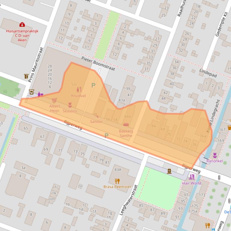 Kaart van postcodegebied 1462ME.