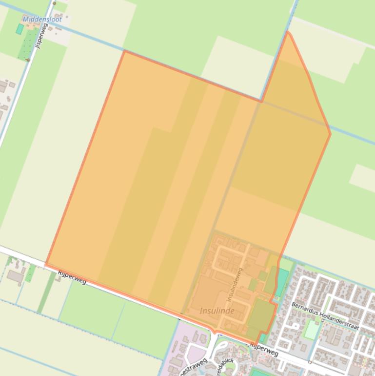 Kaart van postcodegebied 1462MJ.