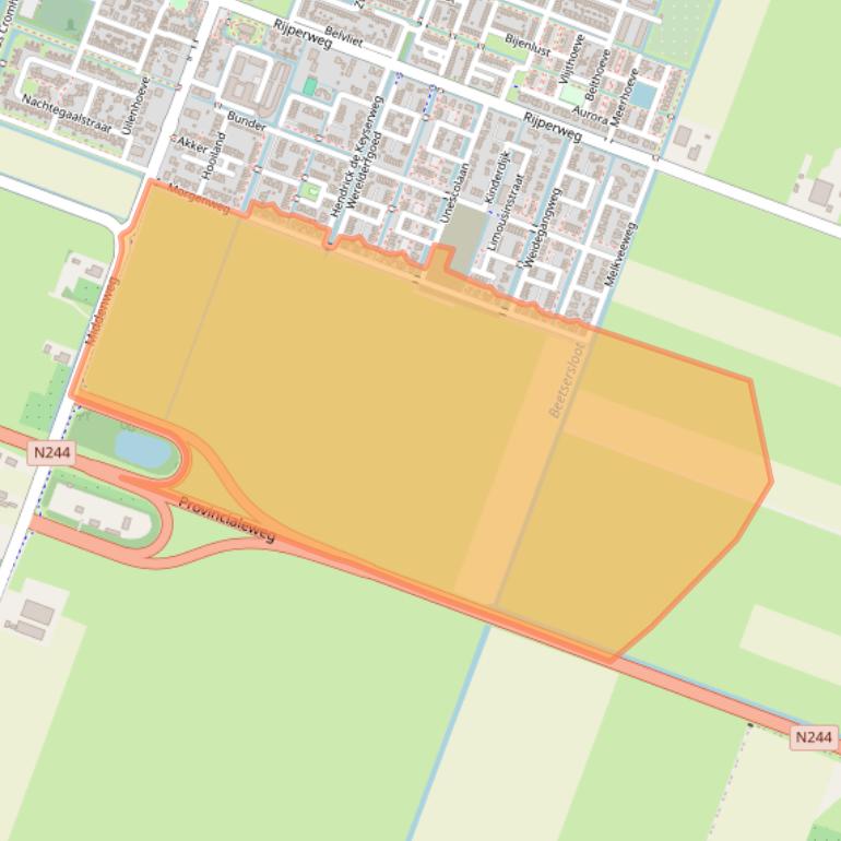 Kaart van postcodegebied 1462MX.