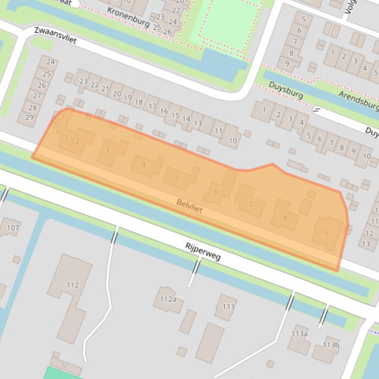 Kaart van postcodegebied 1462NL.