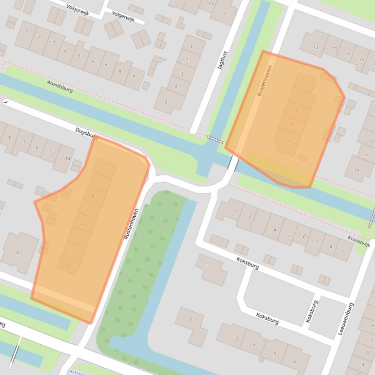 Kaart van postcodegebied 1462NN.