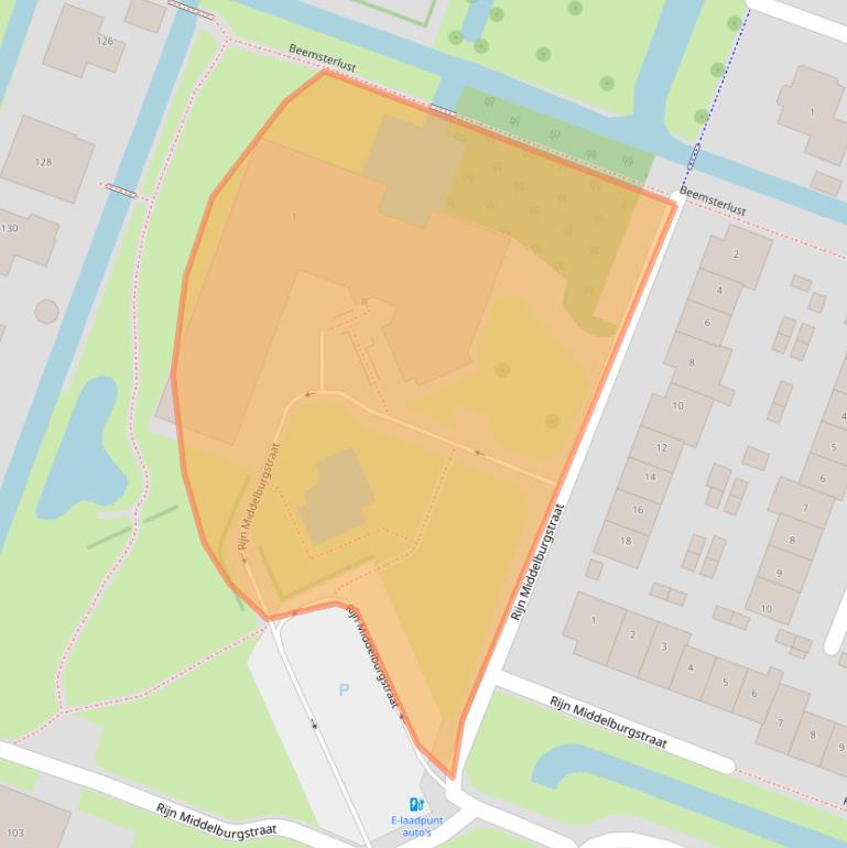 Kaart van postcodegebied 1462NV.