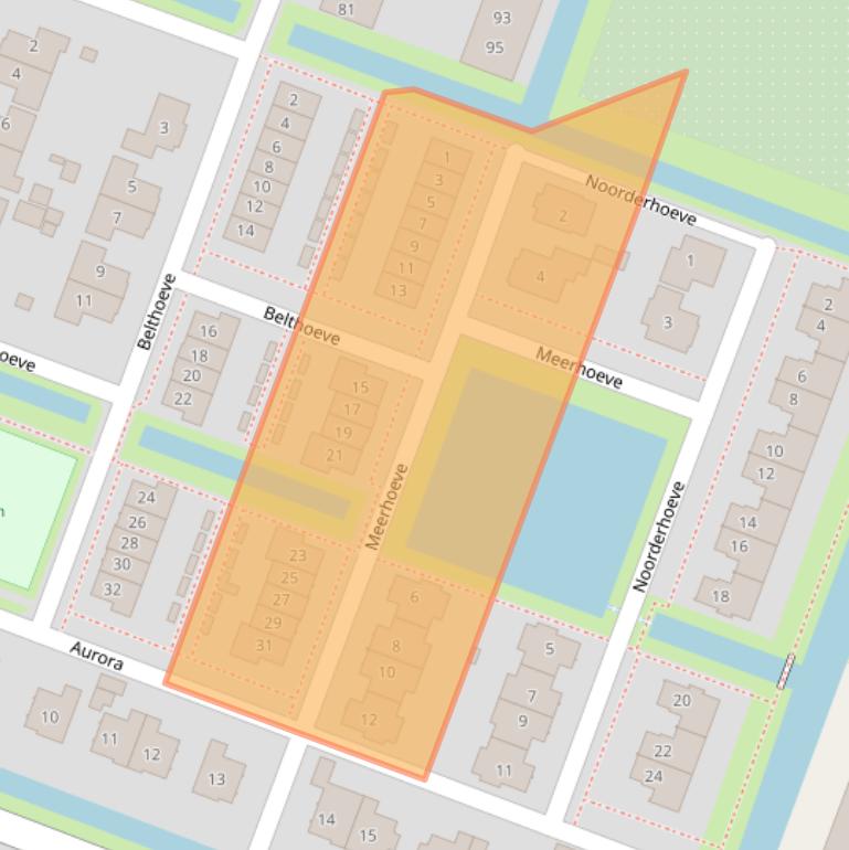 Kaart van postcodegebied 1462PP.