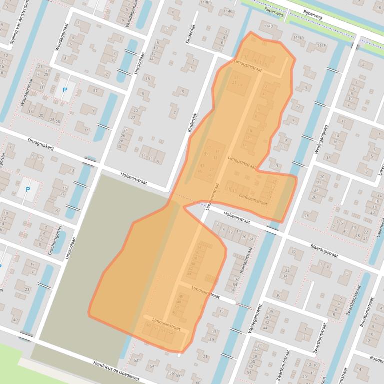 Kaart van postcodegebied 1462SL.