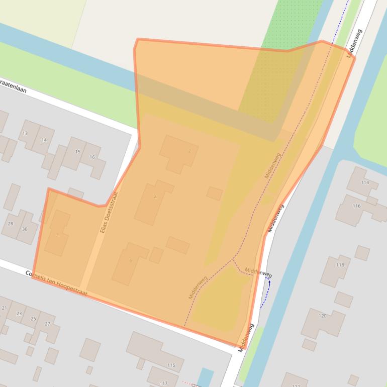 Kaart van postcodegebied 1462XA.