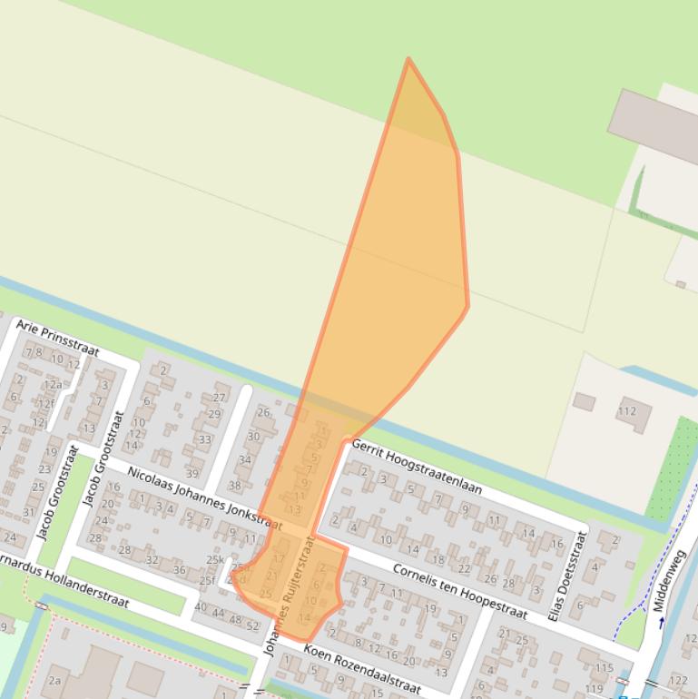 Kaart van postcodegebied 1462XC.