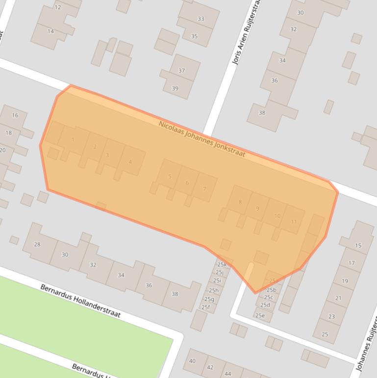 Kaart van postcodegebied 1462XJ.