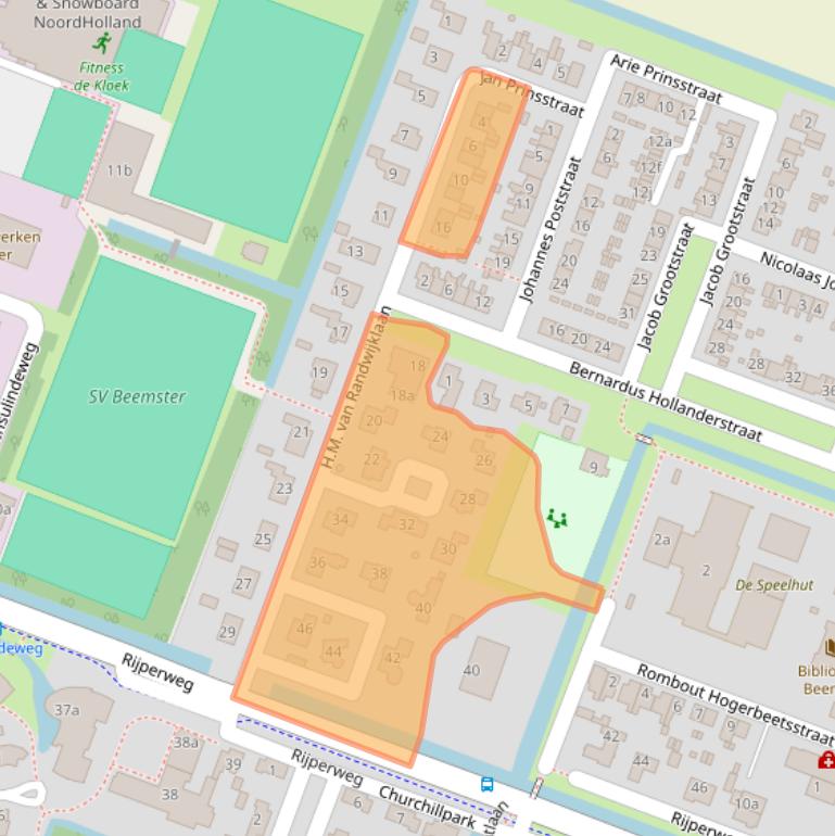 Kaart van postcodegebied 1462XS.