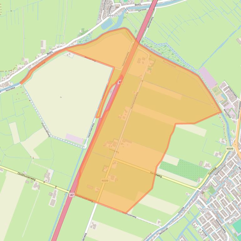 Kaart van postcodegebied 1463DA.