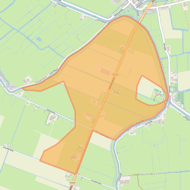 Kaart van postcodegebied 1463HA.