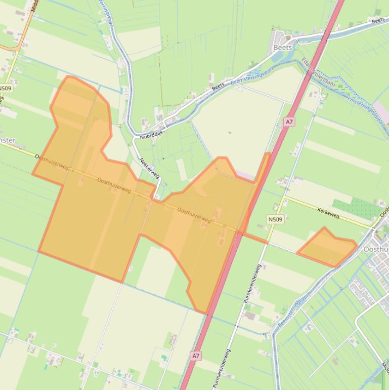 Kaart van postcodegebied 1463LP.