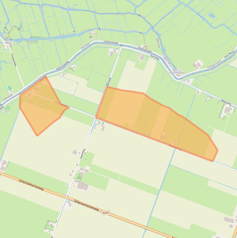 Kaart van postcodegebied 1463PE.